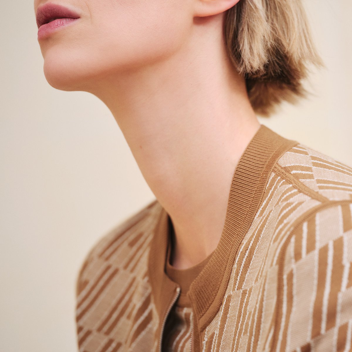 "H en Biais" long-sleeve cardigan