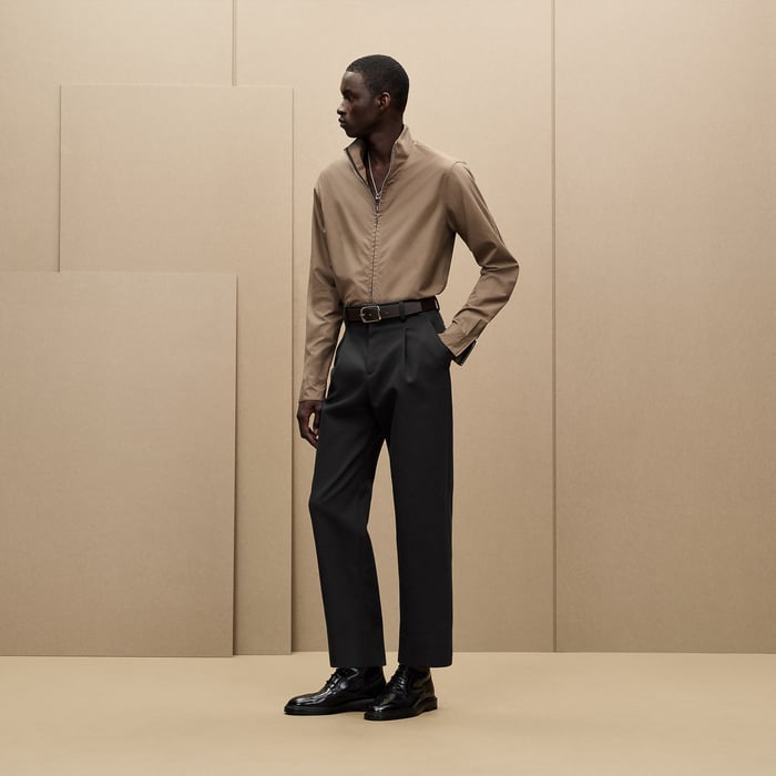 Tourbe Straight Cut Shirt With Contrasted Detail
