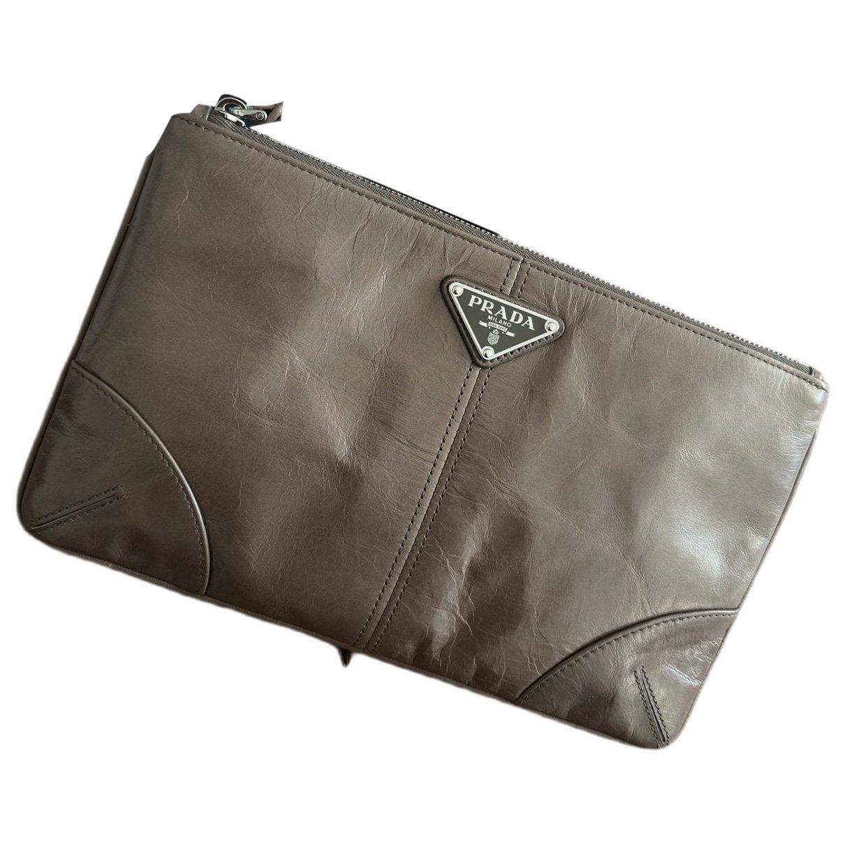 Leather clutch bag