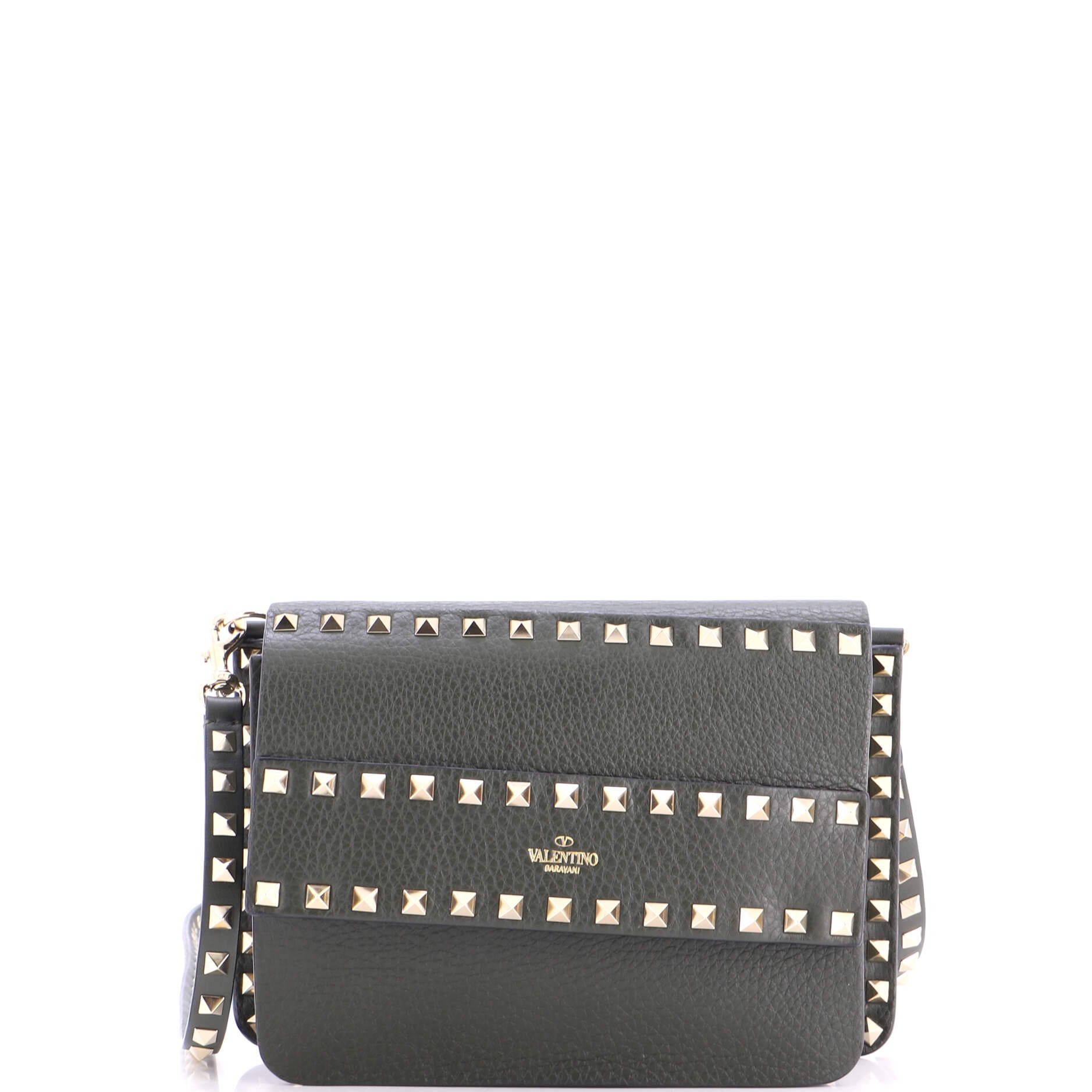 Rockstud Front Handle Flap Bag Leather Small