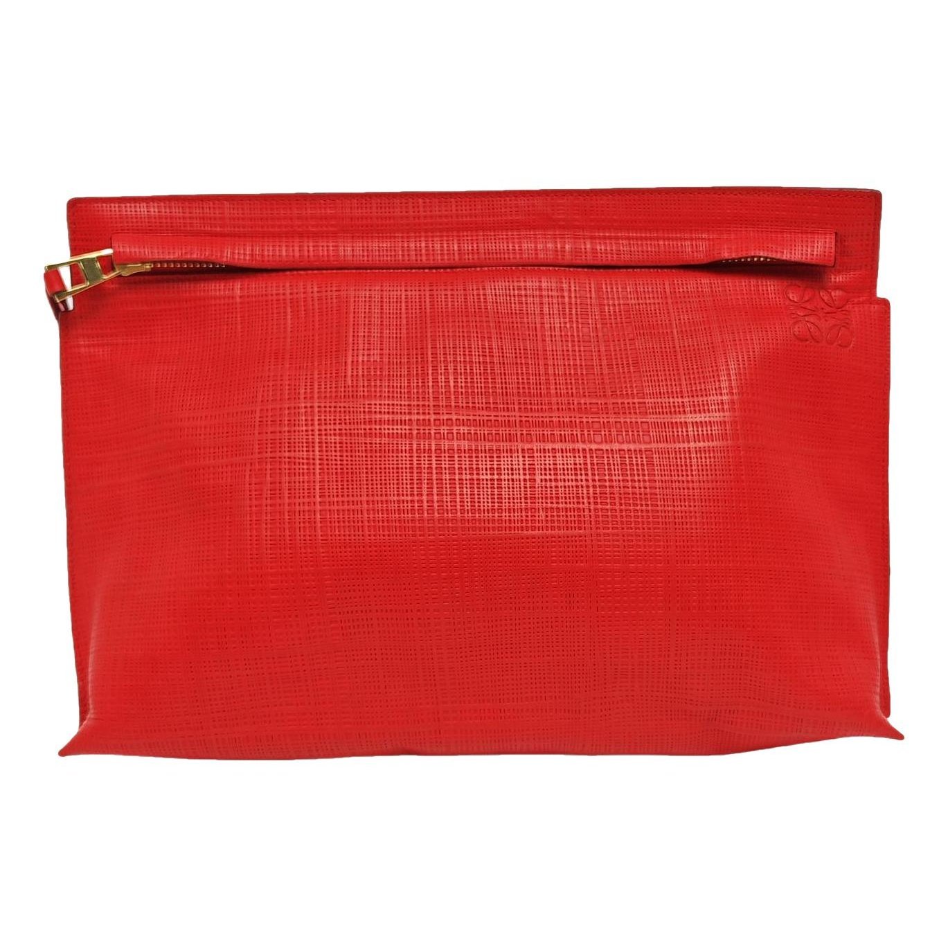 Loewe T Pouch leather clutch bag