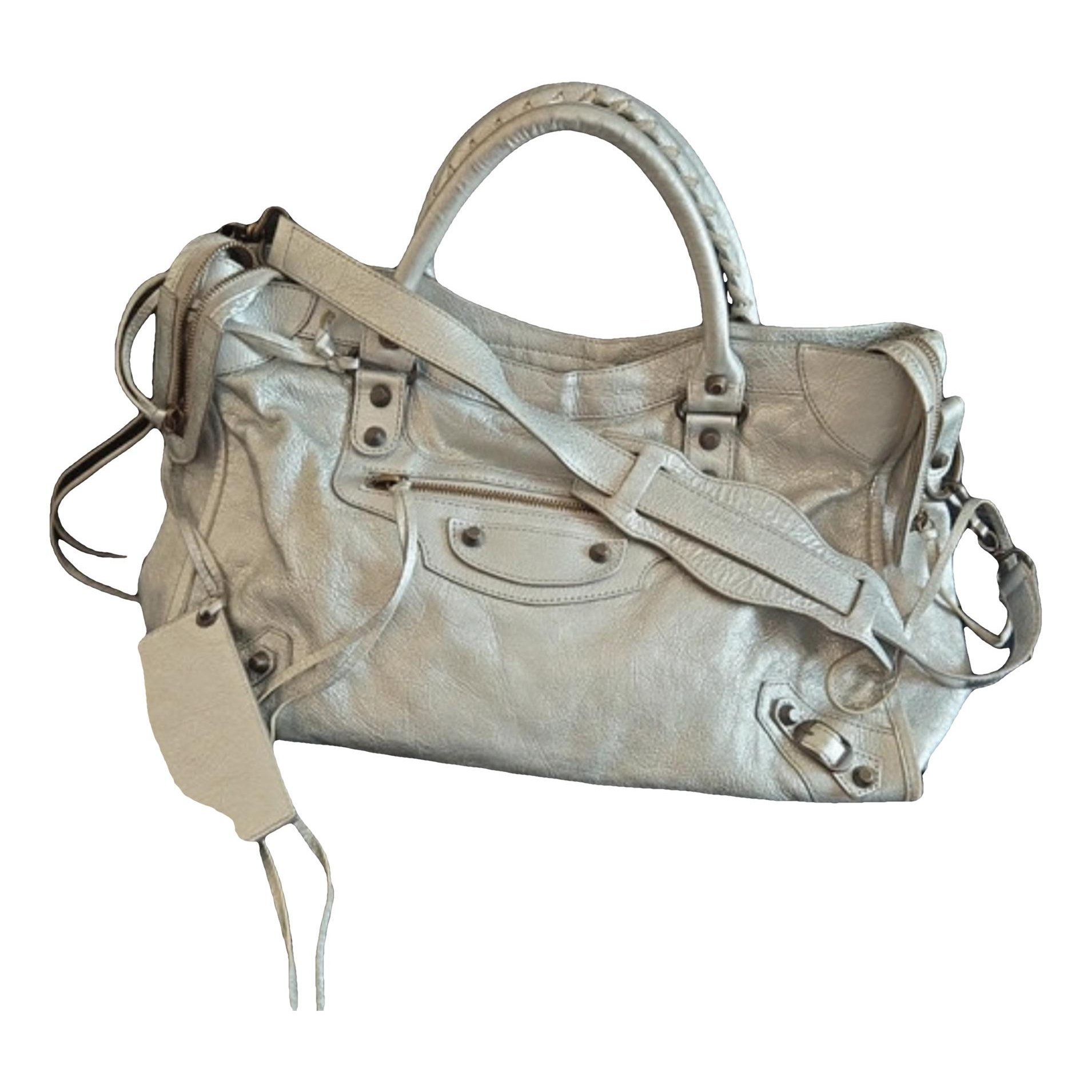 City leather handbag