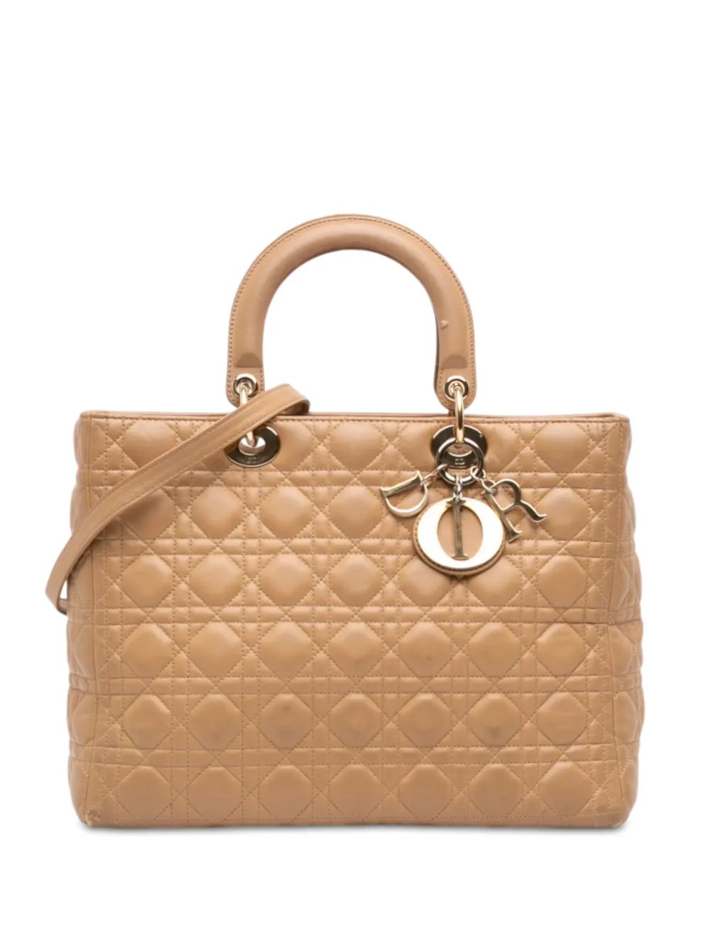 2010 Large Lambskin Cannage Lady Dior satchel