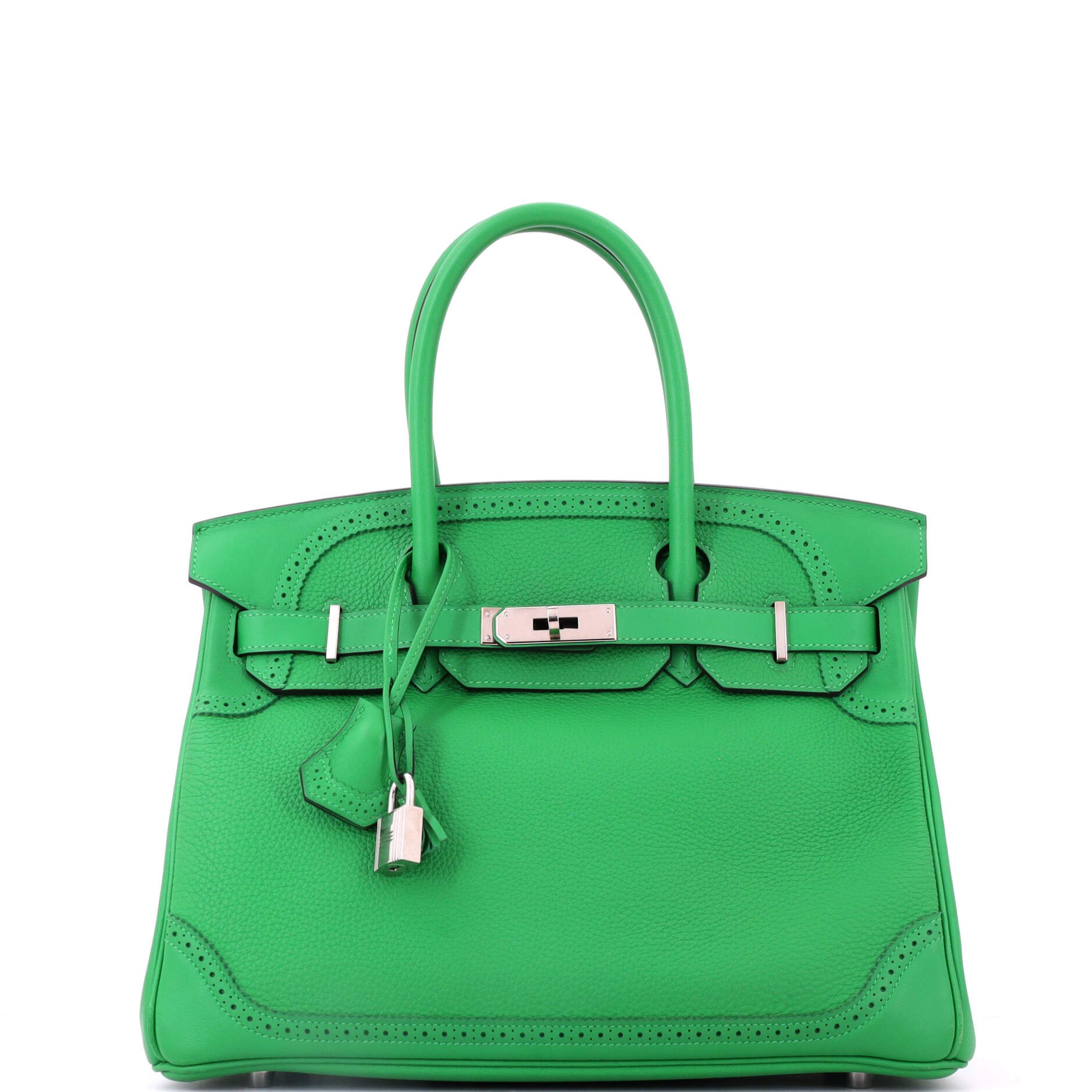 Birkin Ghillies Bag Bamboo Togo and Swift with Palladium Hardware 30