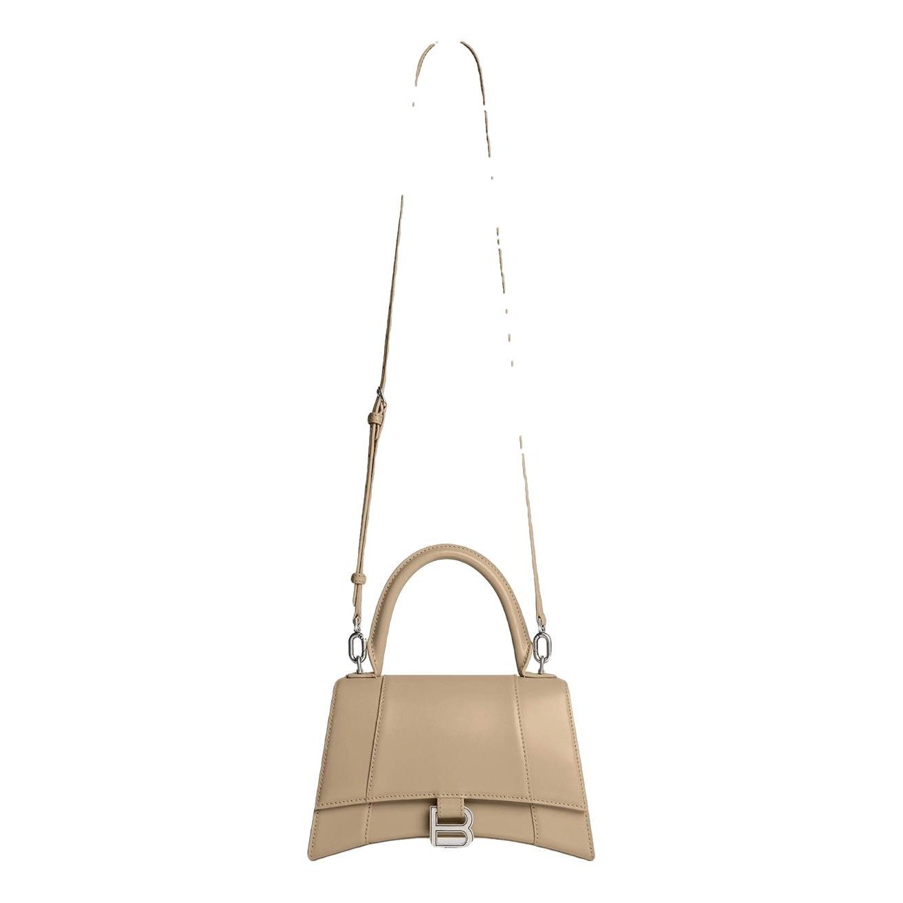 Hourglass leather handbag