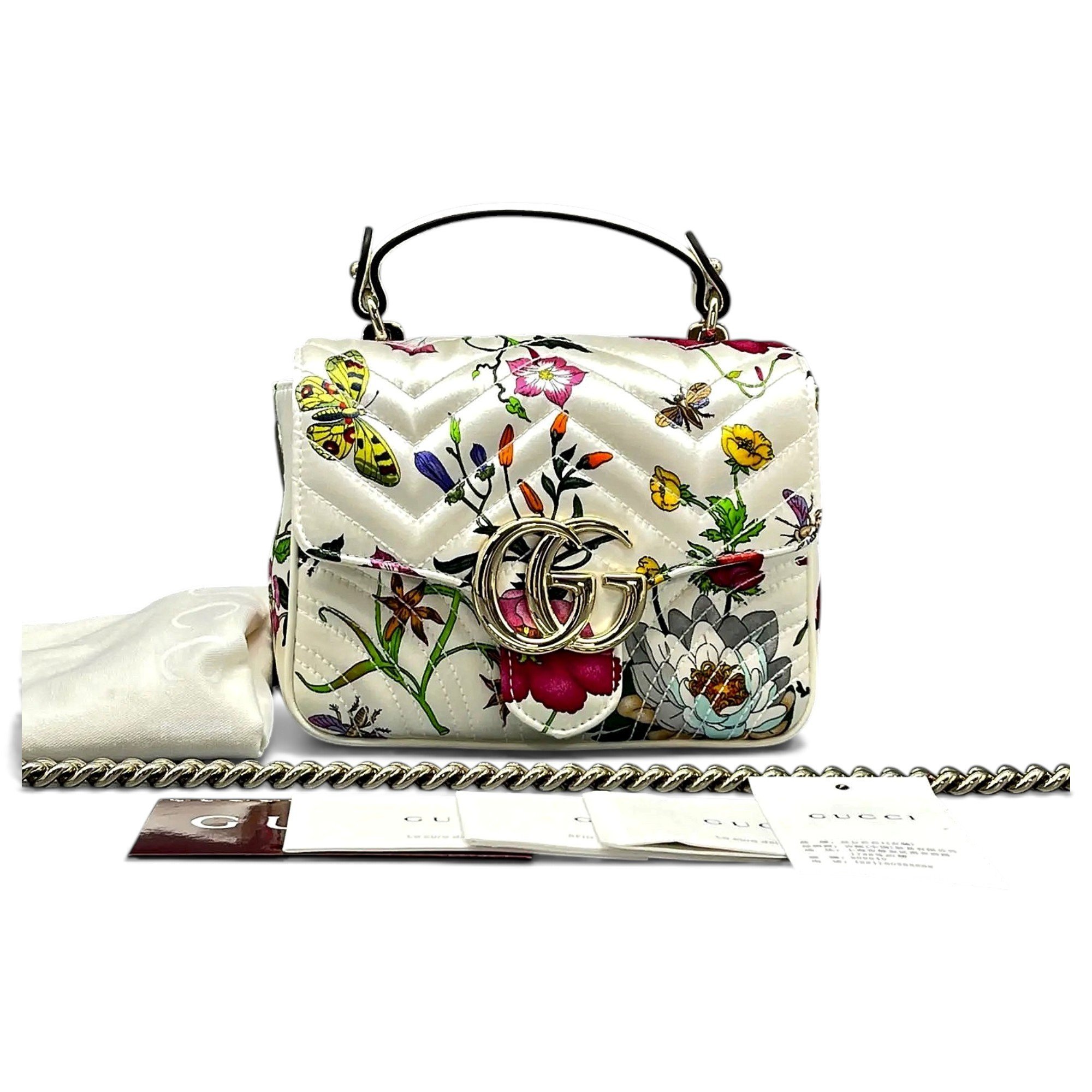 GG Marmont Flap silk handbag