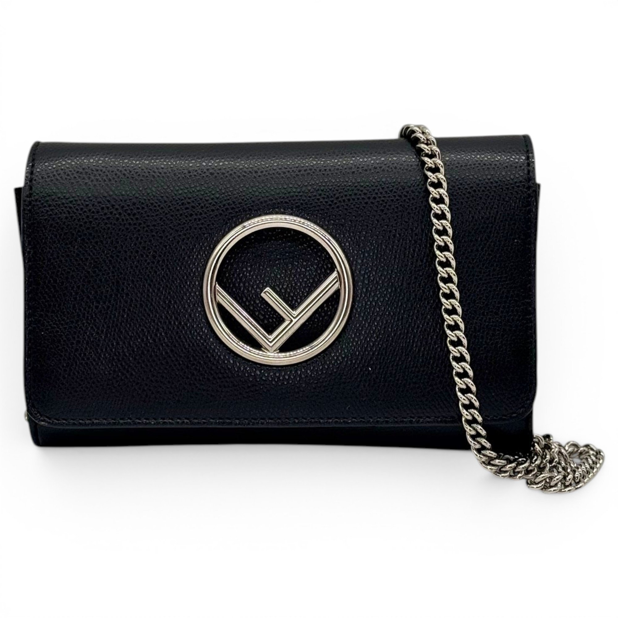 Kan I logo leather clutch bag