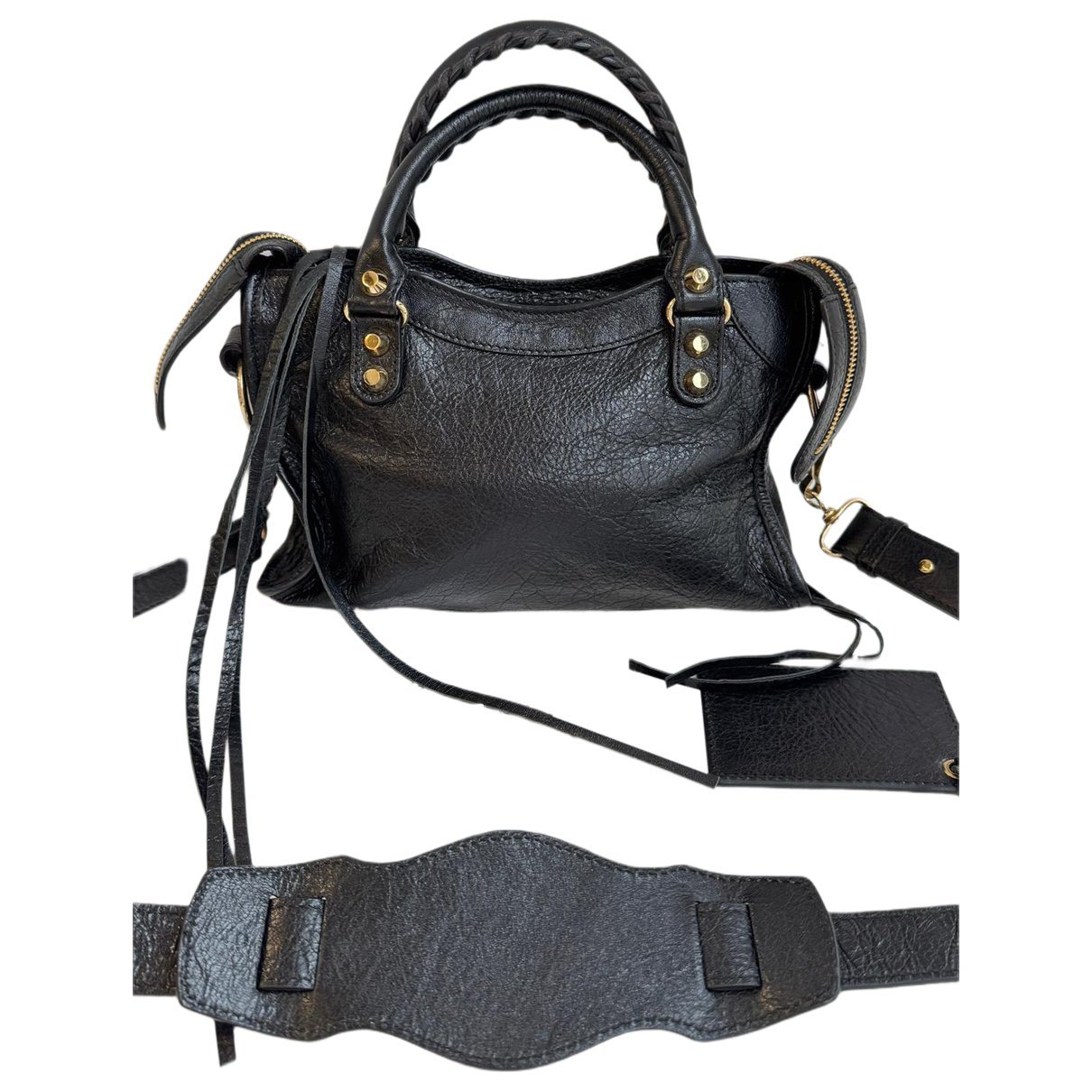 City leather handbag