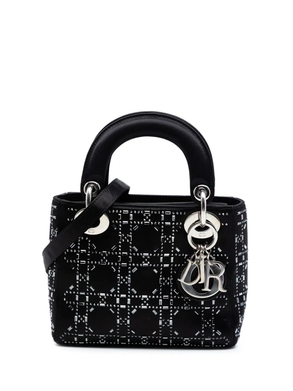 2017 Mini Satin Cannage Strass Crystal Embellished Lady Dior satchel