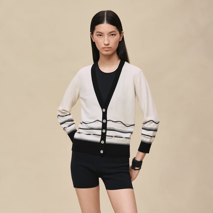Blanc Nacre Long-sleeve Cardigan