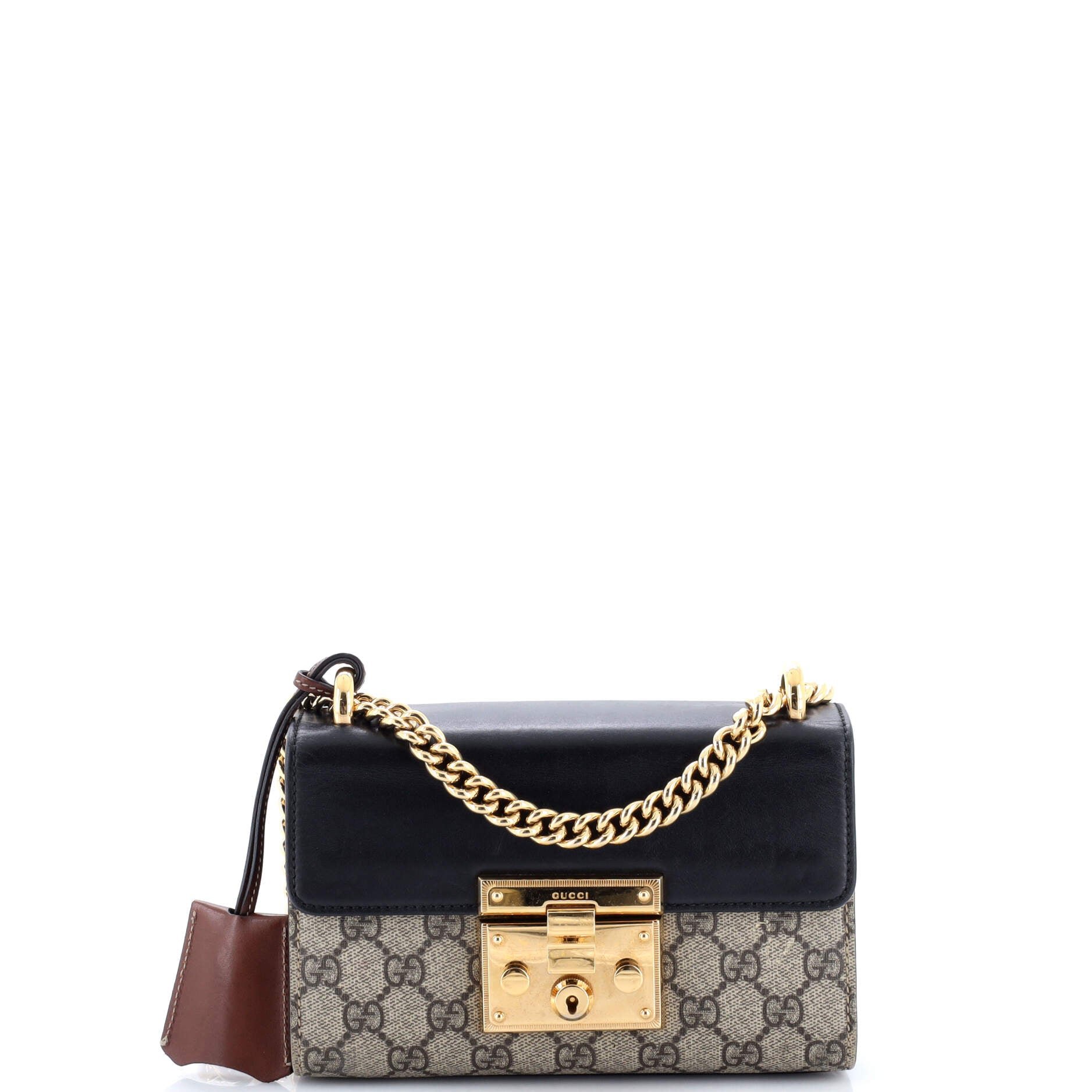 Gucci Padlock Shoulder Bag GG Coated Canvas and Leather Small