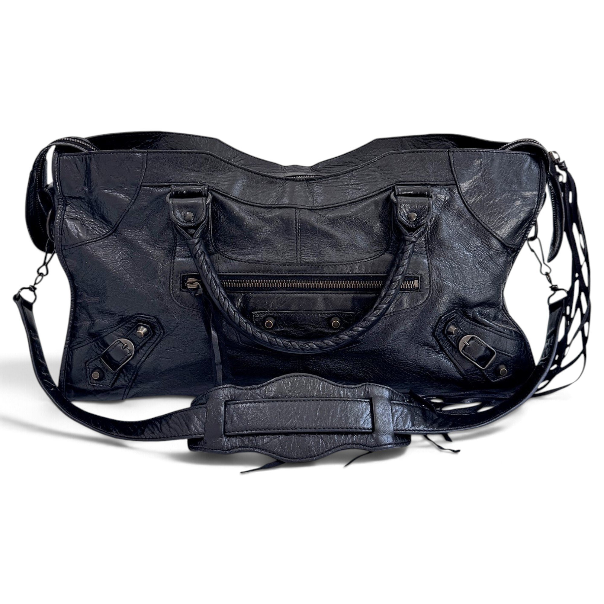 City leather handbag