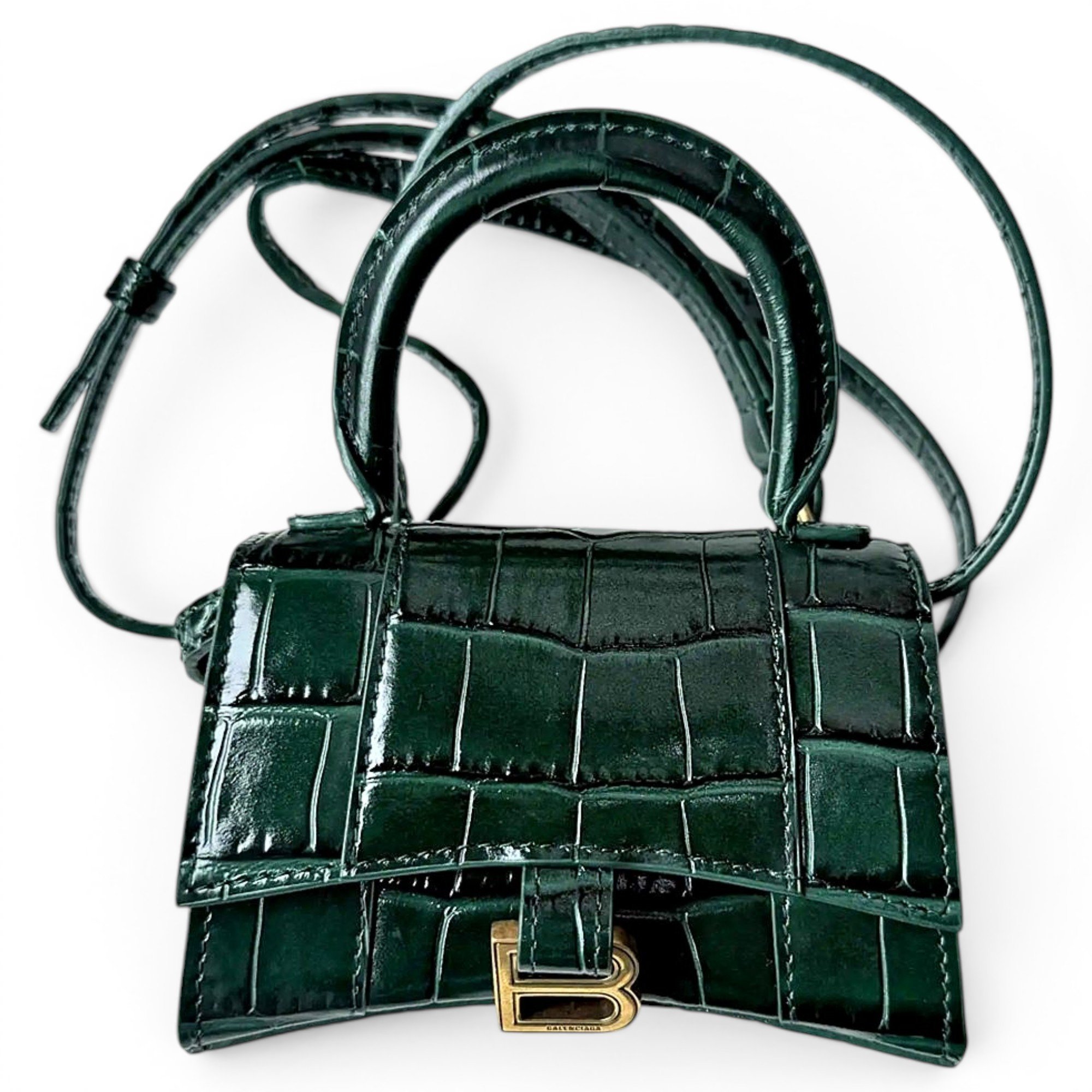 Hourglass leather crossbody bag