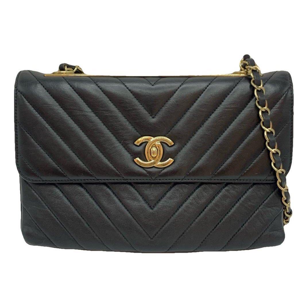 Trendy CC Flap leather handbag