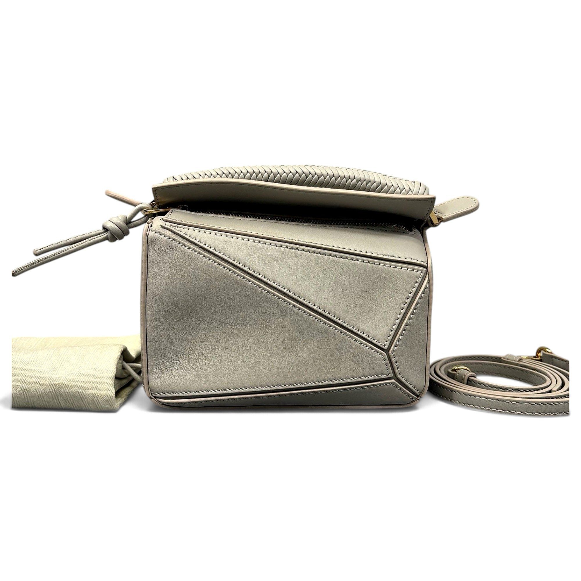 Puzzle leather handbag