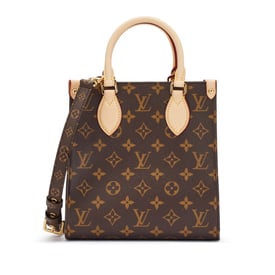 Louis Vuitton Brown Monogram Coated Canvas Sac Plat BB Gold Hardware, 2021