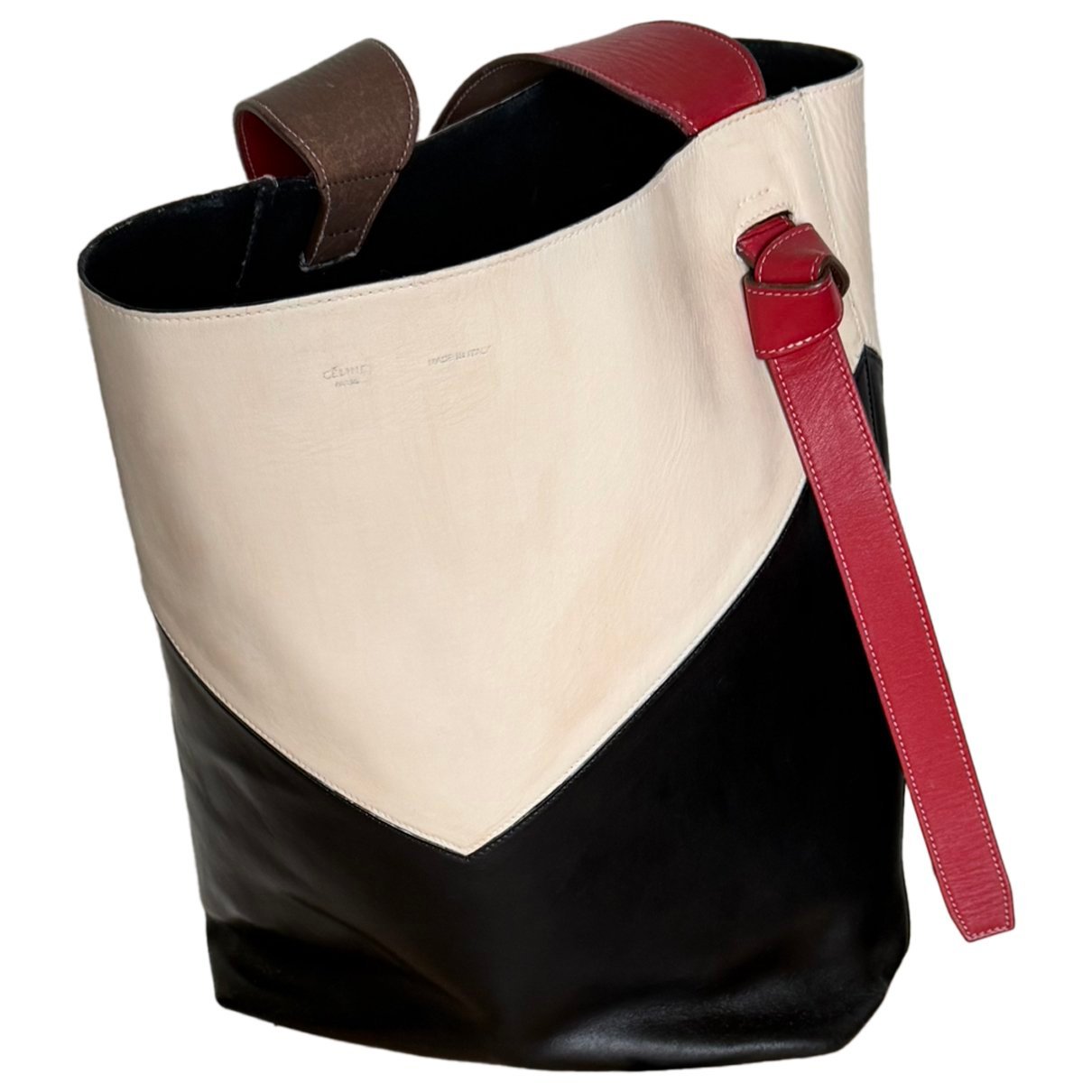 Twisted leather tote