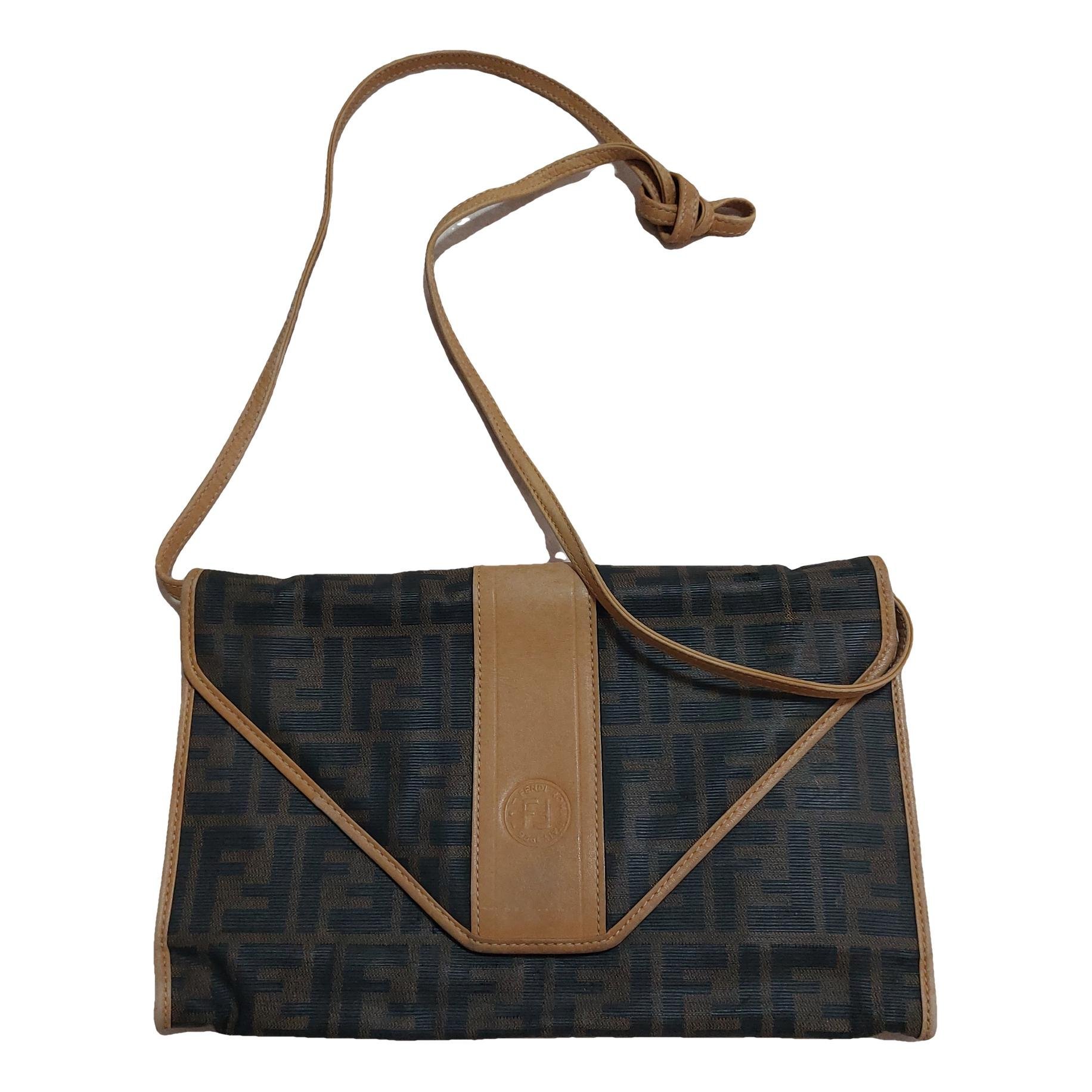 Double F leather clutch bag