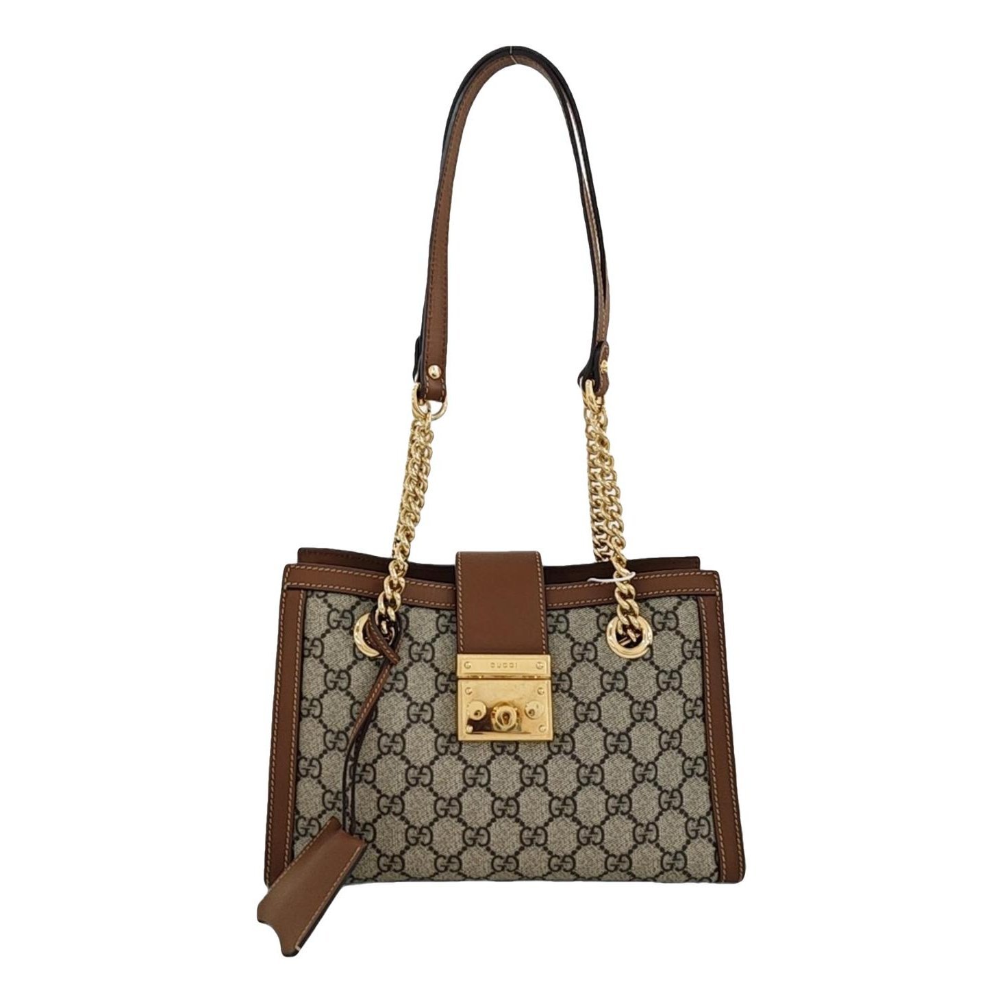 Padlock leather handbag