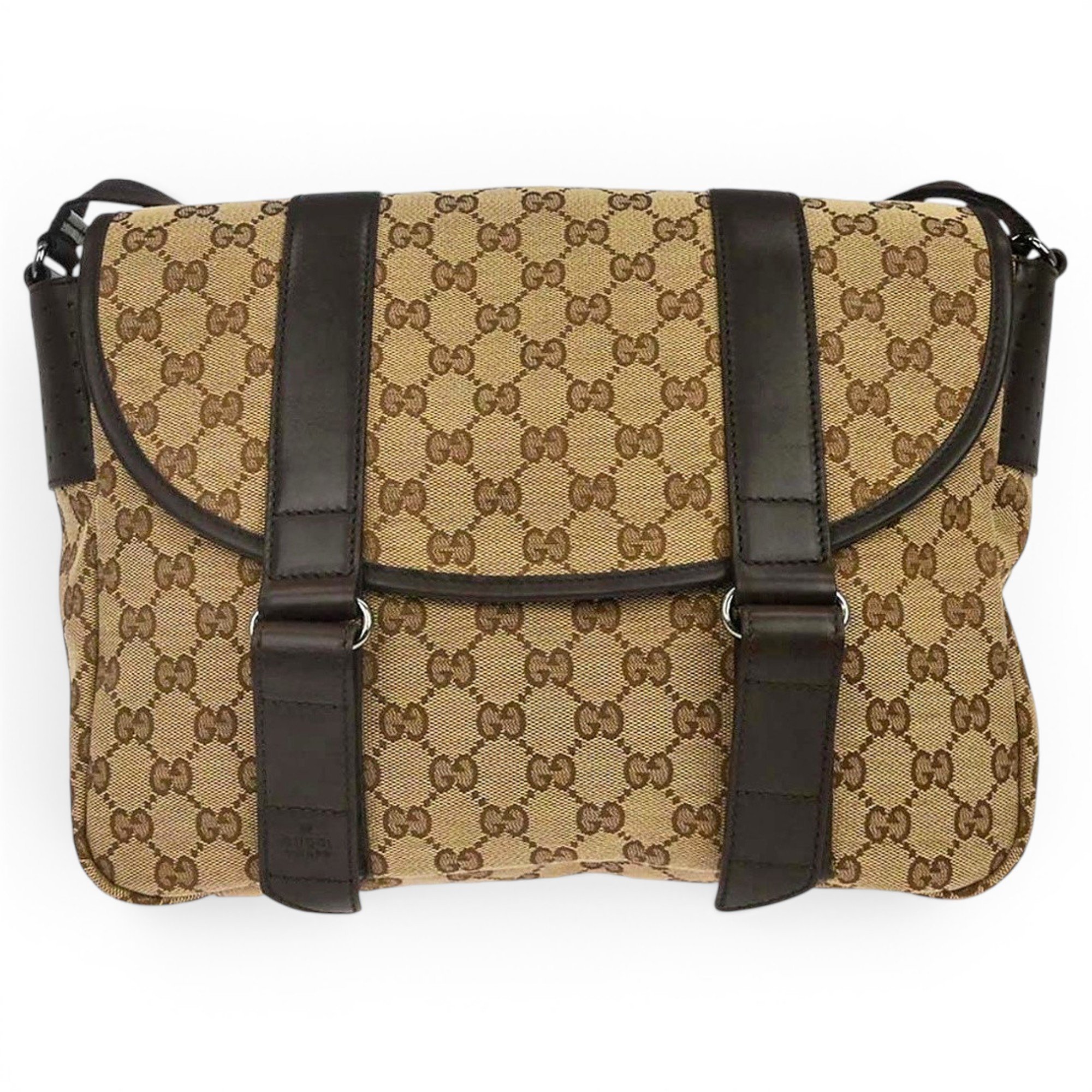 Ophidia Compartment Messenger leather crossbody bag