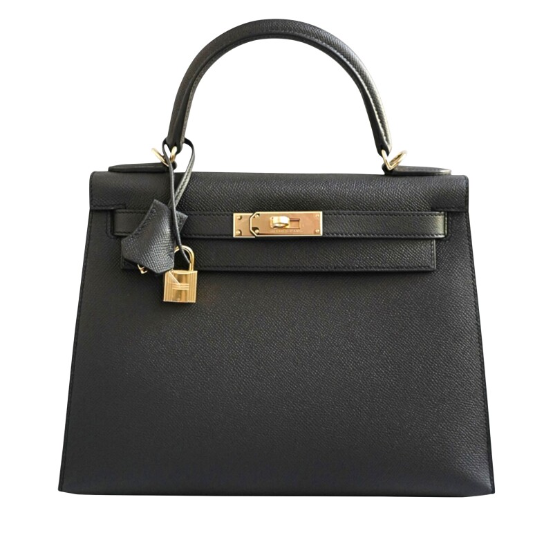 Hermes Black Epsom Sellier Kelly 28 Permabrass Hardware, 2023
