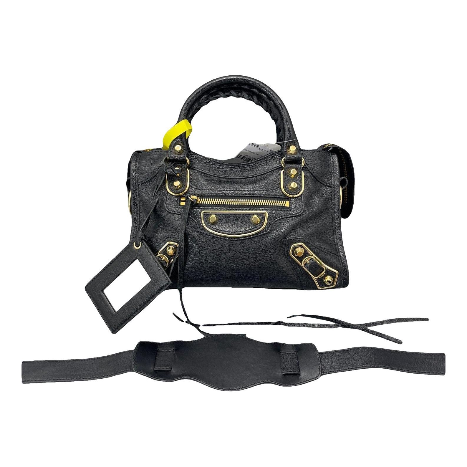 City leather handbag