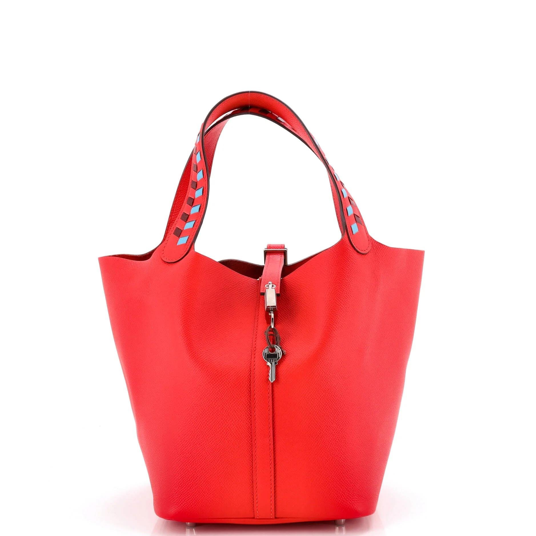 Picotin leather tote