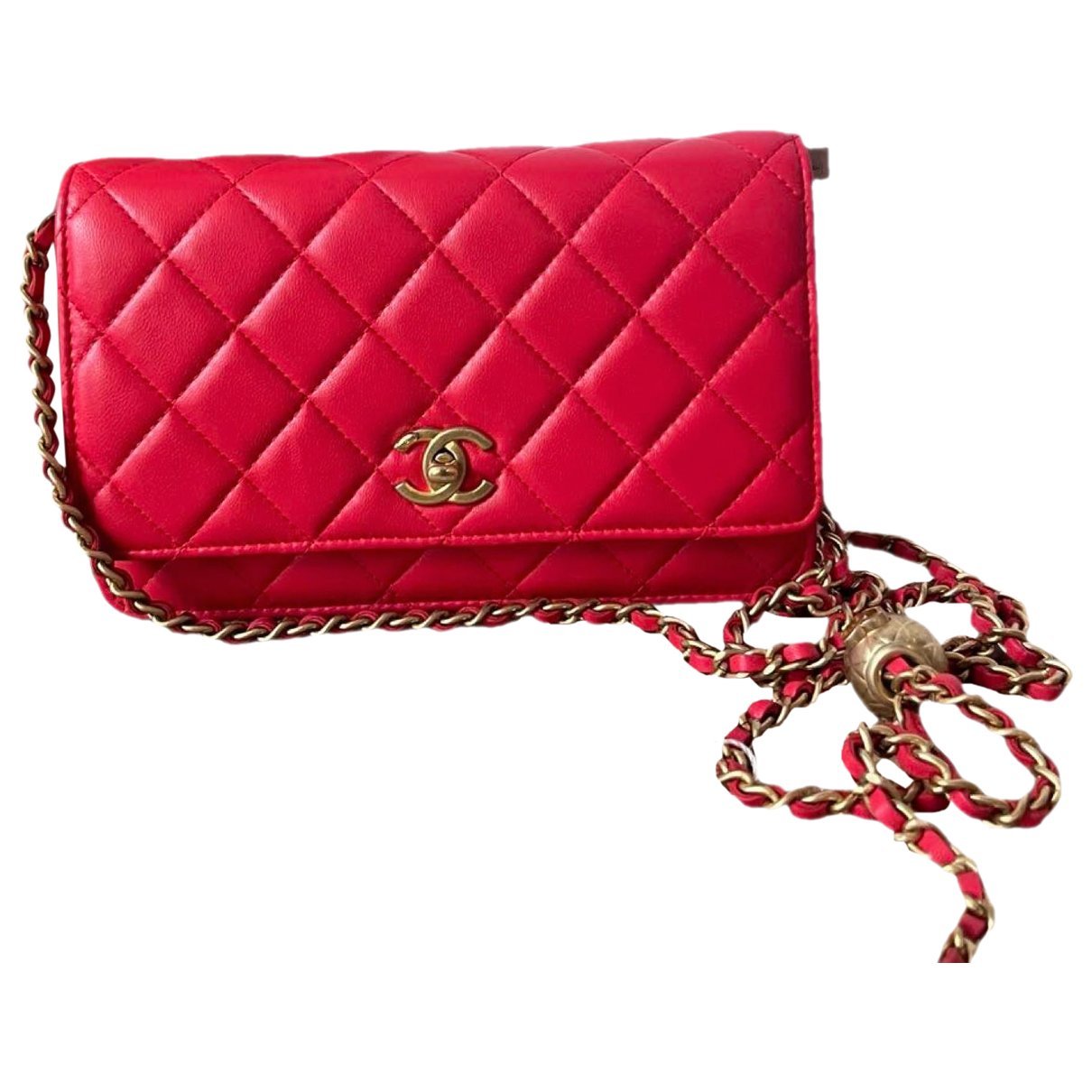 Wallet On Chain leather crossbody bag
