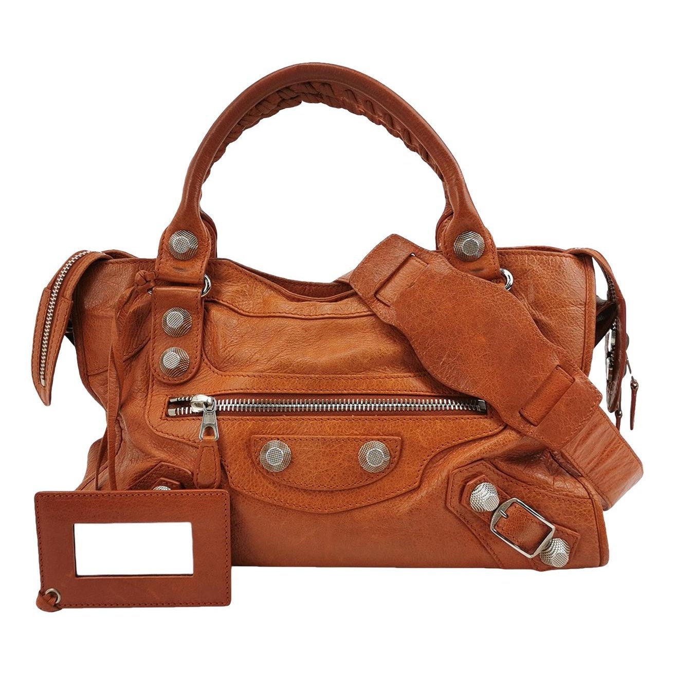 City leather handbag