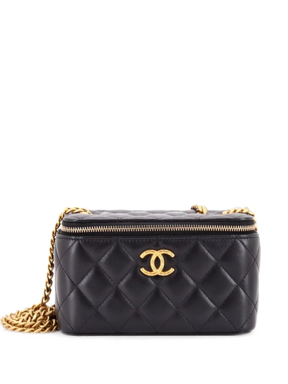 All Slide Long Vanity Case with Chain Quilted Lambskin Small crossbody bag