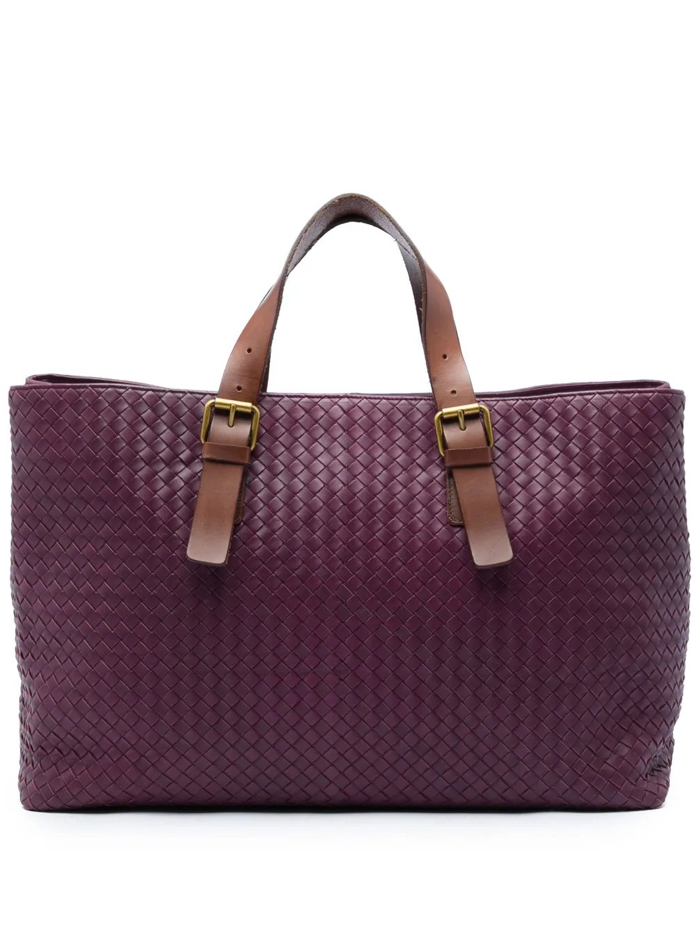 2010 Bicolor Nappa Intrecciato Belt Strap tote bag