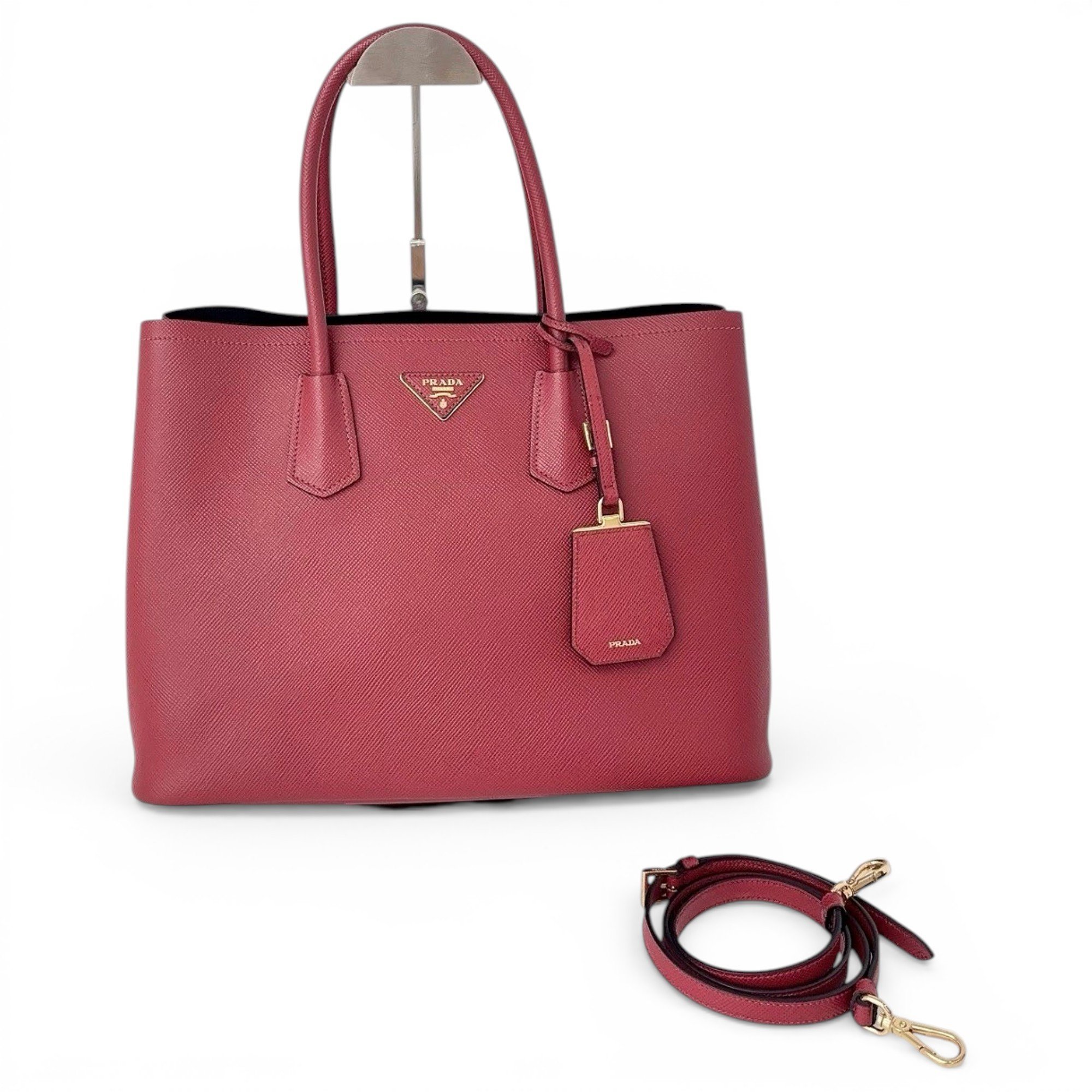 Double leather handbag