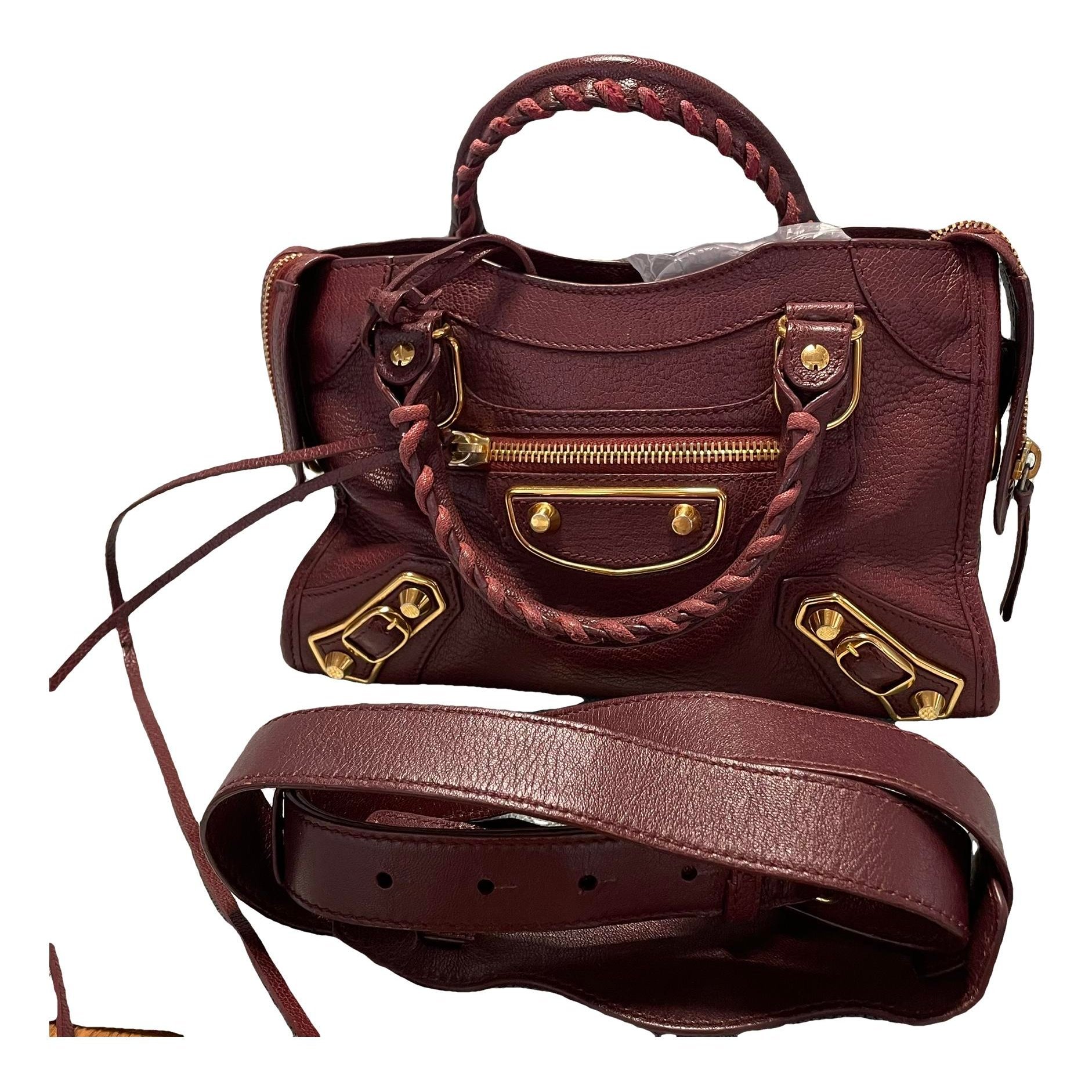 City leather handbag