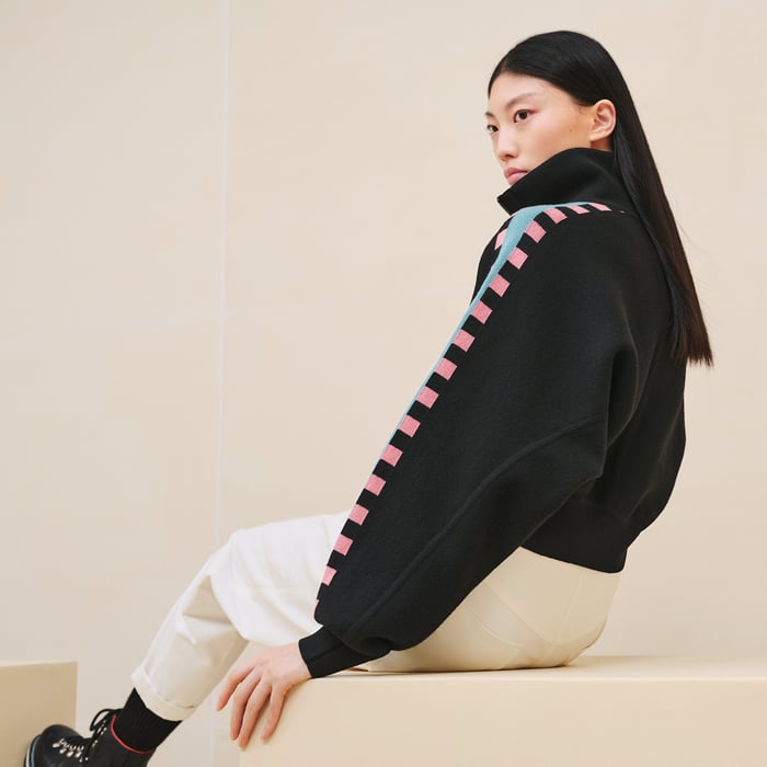 黑色 "Lettres Equestres"長袖套頭衫