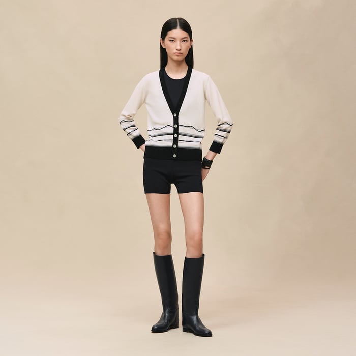 Blanc Nacre Long-sleeve Cardigan