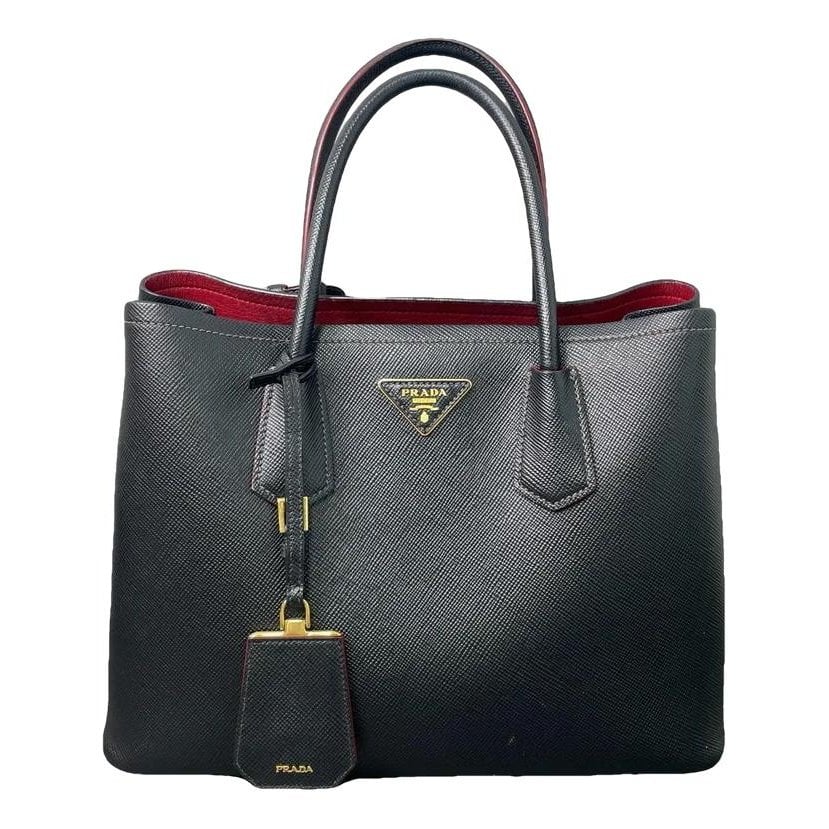 Double leather handbag