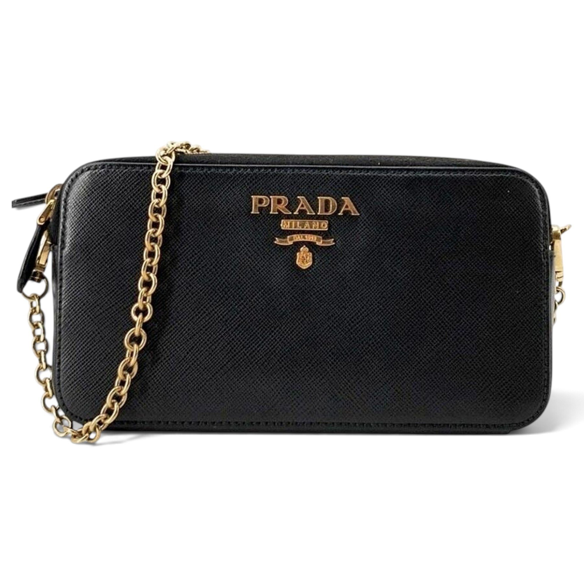 Double leather crossbody bag