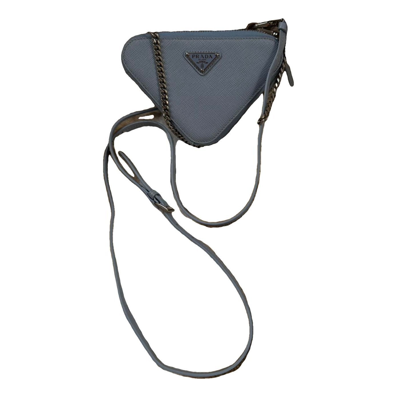 Triangle leather crossbody bag