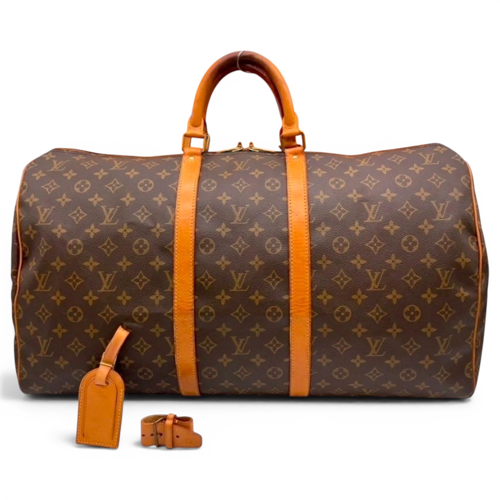 Keepall leather travel bag
