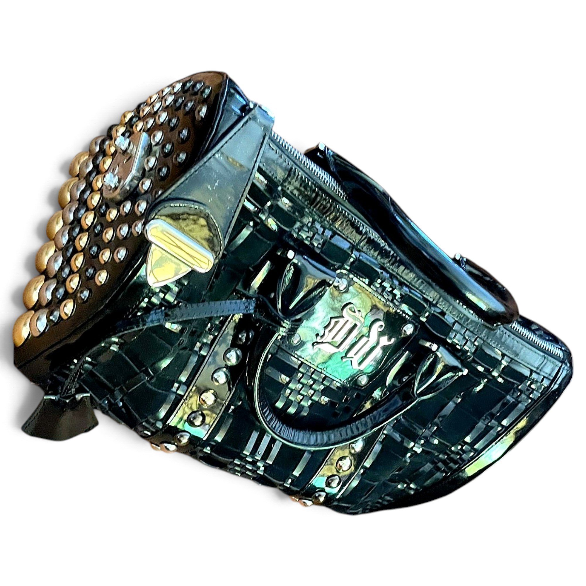 Patent leather handbag
