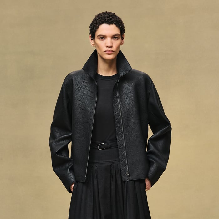 Noir Washed Deerskin Jacket