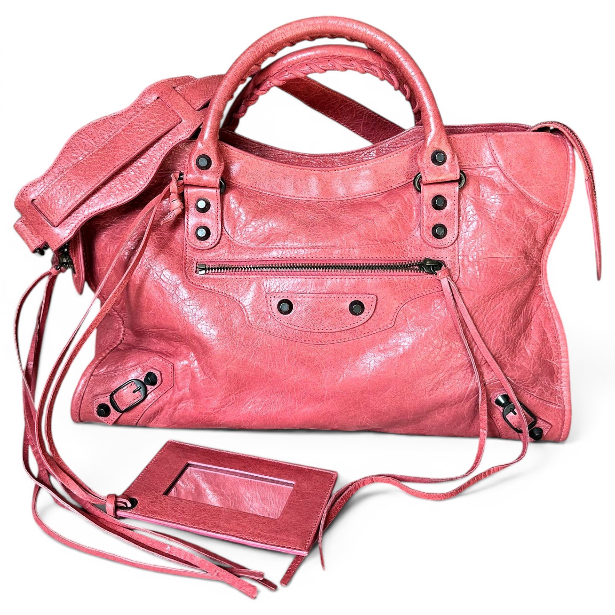 City leather handbag
