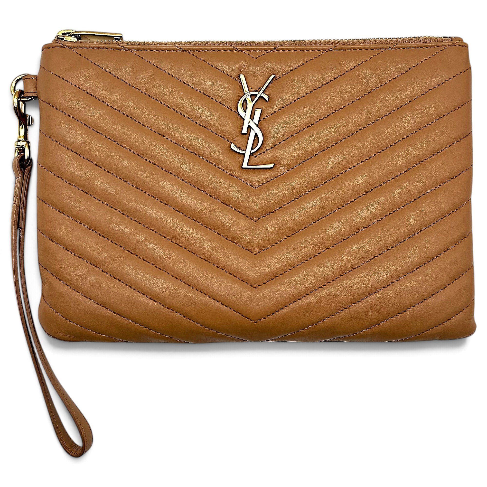Saint Laurent New Jolie leather clutch bag