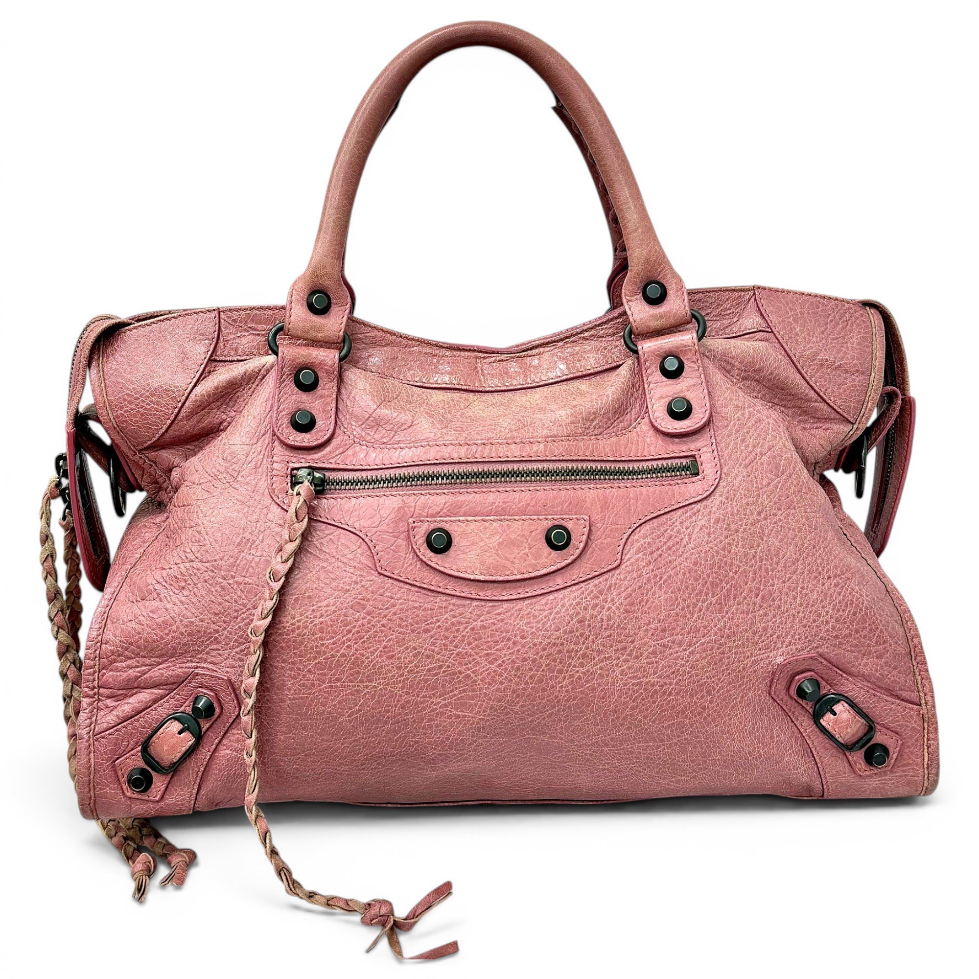 City leather handbag