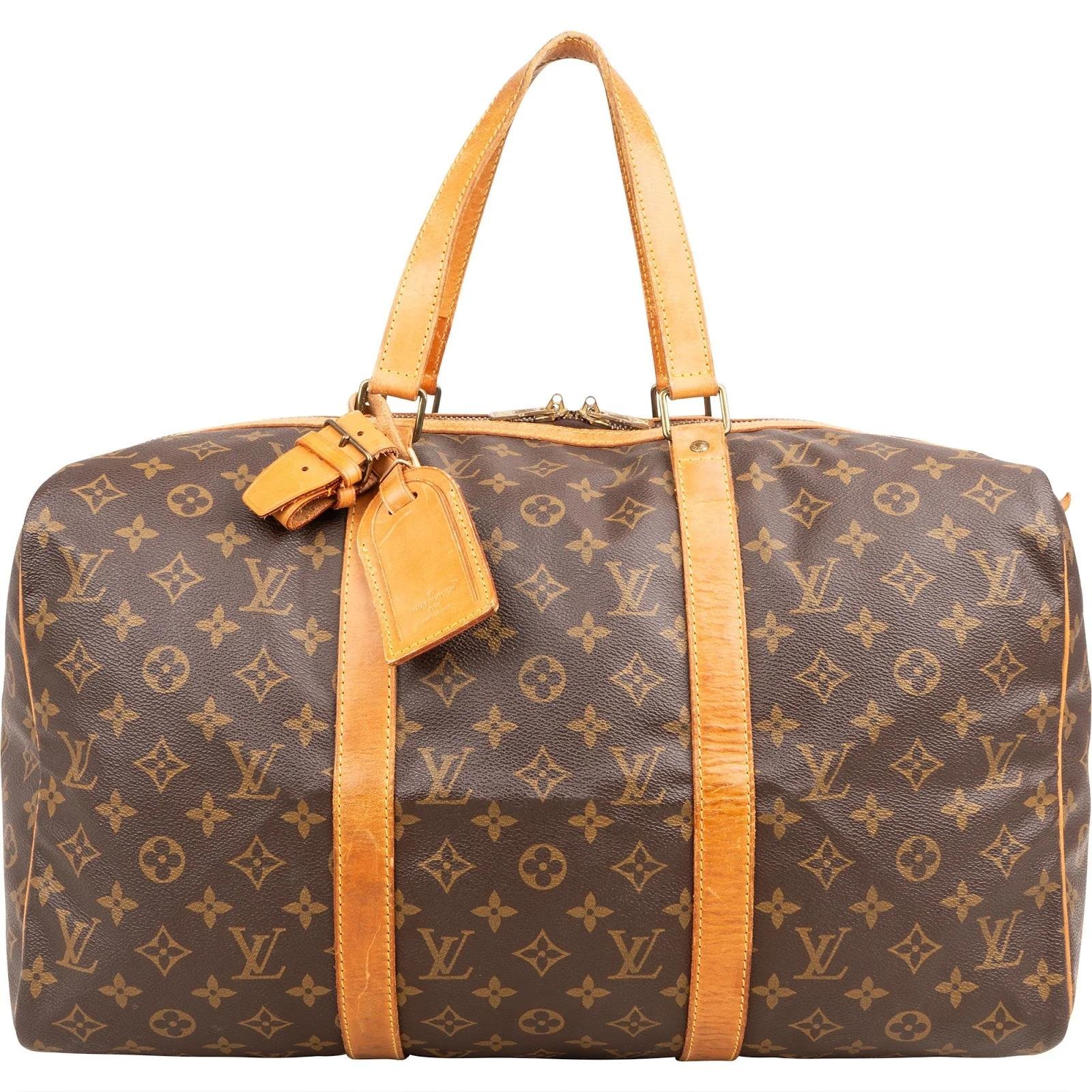 Sac souple leather travel bag
