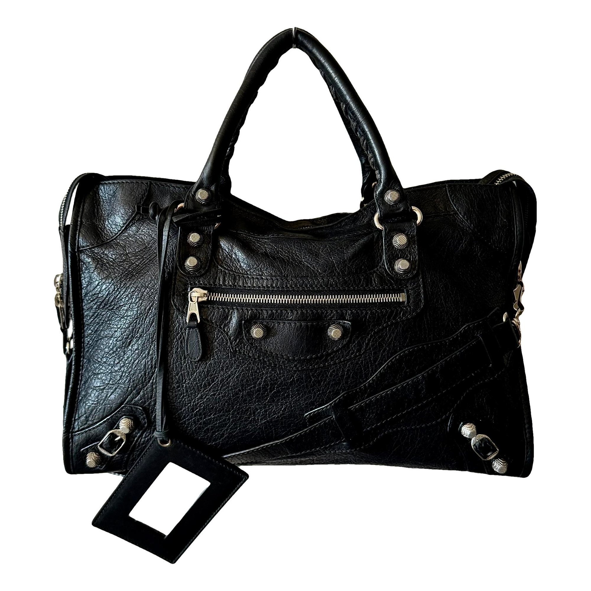 City leather handbag
