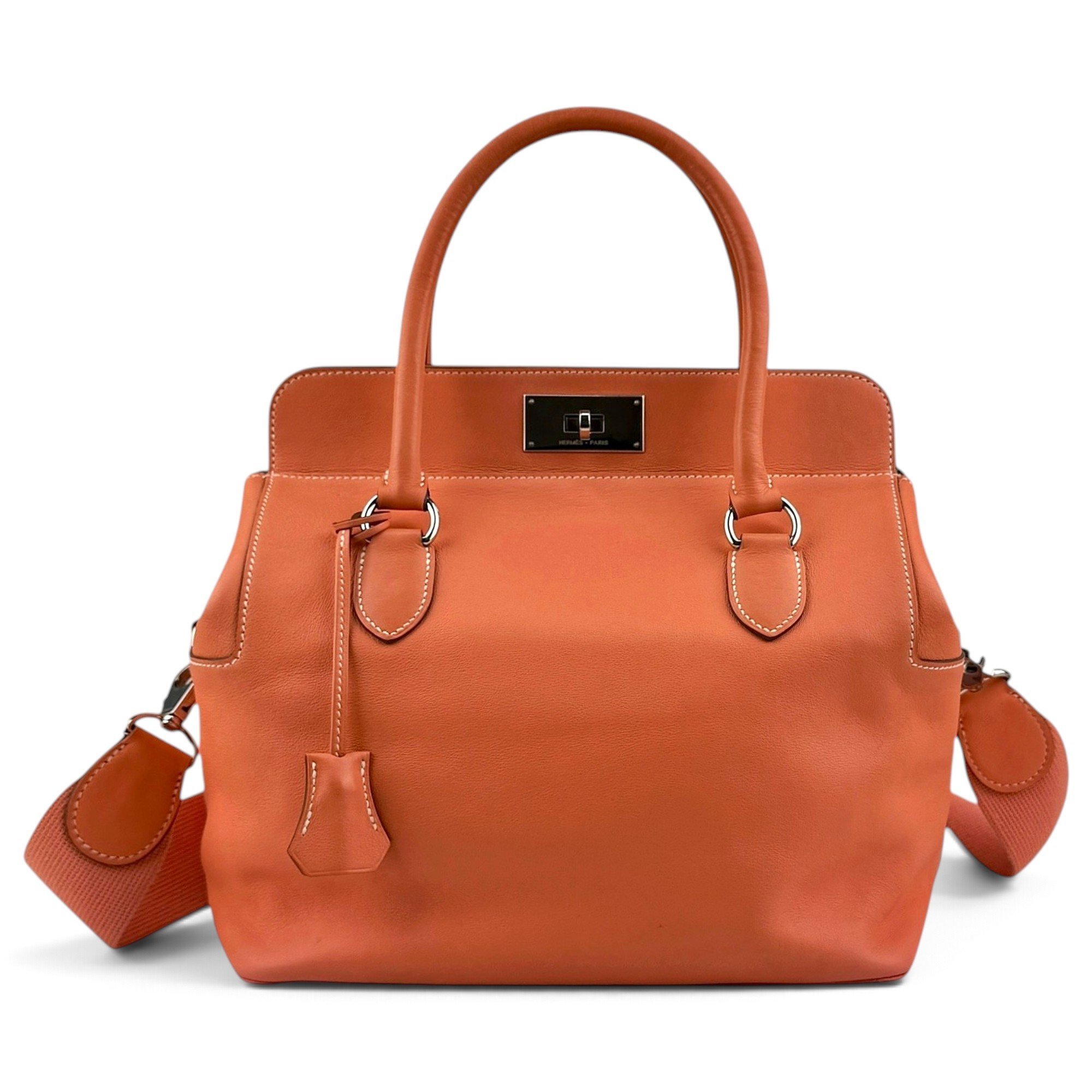 Toolbox leather handbag