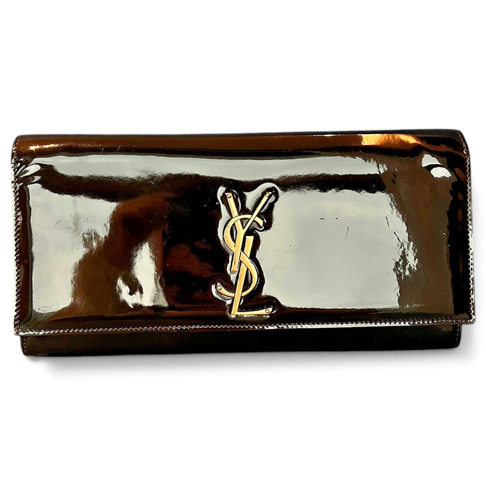 Kate monogramme patent leather clutch bag