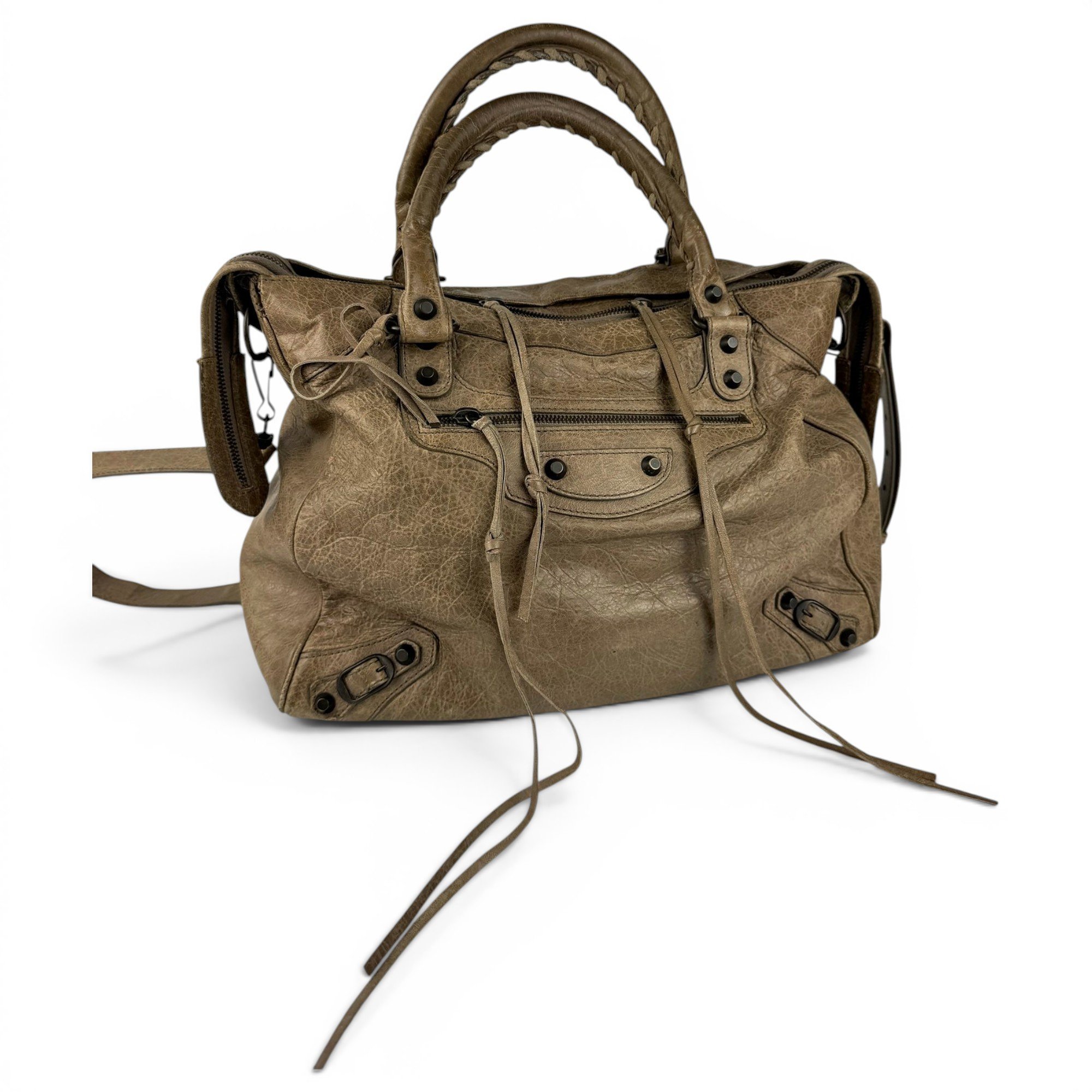 City leather handbag