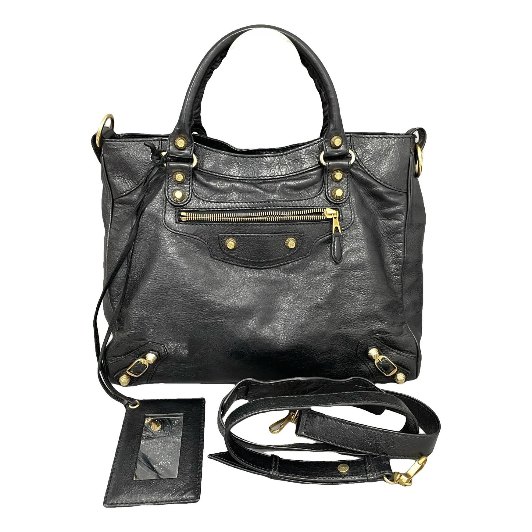 City leather handbag